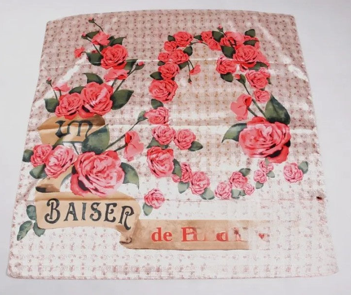 Anyyou Fashion Premium Satin Square Scarf – Romantic Pink Roses Silk-Feel Neckwrap for Women