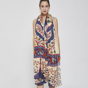 Anyyou 100% Mulberry Silk Khaki Long Scarf Luxury Brand Women Beach Shawl Wear Swimwear Pashimina Face Shield Foulard