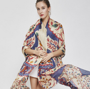 Anyyou 100% Mulberry Silk Khaki Long Scarf Luxury Brand Women Beach Shawl Wear Swimwear Pashimina Face Shield Foulard