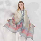 Anyyou 100% Mulberry Silk White Long Scarf Luxury Brand Women Beach Shawl Wear Swimwear Pashimina Face Shield Foulard