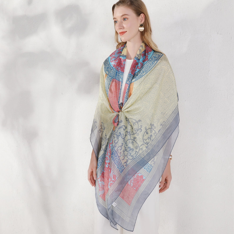 Anyyou 100% Mulberry Silk White Long Scarf Luxury Brand Women Beach Shawl Wear Swimwear Pashimina Face Shield Foulard