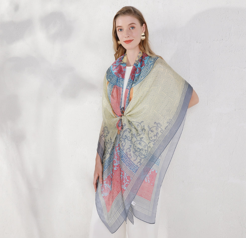 Anyyou 100% Mulberry Silk White Long Scarf Luxury Brand Women Beach Shawl Wear Swimwear Pashimina Face Shield Foulard