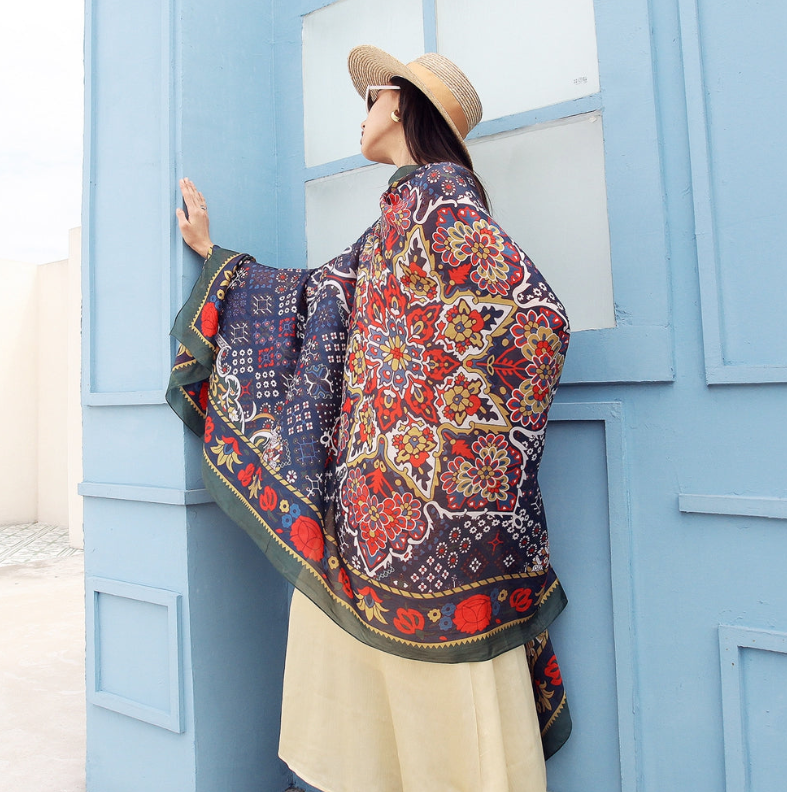 Anyyou 100% Mulberry Silk Violet Blue Long Scarf Luxury Brand Women Beach Shawl Wear Swimwear Pashimina Face Shield Foulard