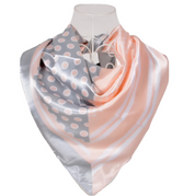 Anyyou Fashion Premium Satin Square Scarf – Grey Pink Silk-Feel Neckwrap for Women