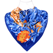 Anyyou Fashion Premium Satin Square Scarf – Romantic Floral Blue Silk-Feel Neckwrap for Women