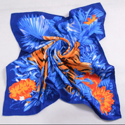 Anyyou Fashion Premium Satin Square Scarf – Romantic Floral Blue Silk-Feel Neckwrap for Women