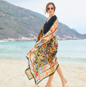 Anyyou 100% Mulberry Silk Multicolor Long Scarf Luxury Brand Women Beach Shawl Wear Swimwear Pashimina Face Shield Foulard