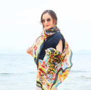 Anyyou 100% Mulberry Silk Multicolor Long Scarf Luxury Brand Women Beach Shawl Wear Swimwear Pashimina Face Shield Foulard