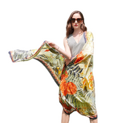 Anyyou 100% Mulberry Silk Mint Green Long Scarf Luxury Brand Women Beach Shawl Wear Swimwear Pashimina Face Shield Foulard