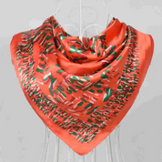 Anyyou Fashion Premium Satin Square Scarf – Orange Red Silk-Feel Neckwrap for Women