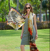 Anyyou 100% Mulberry Silk Mint Green Long Scarf Luxury Brand Women Beach Shawl Wear Swimwear Pashimina Face Shield Foulard