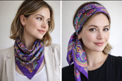 Anyyou Fashion Premium Satin Square Scarf – Purple Silk-Feel Neckwrap for Women