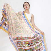 Anyyou 100% Mulberry Silk Light Yellow Long Scarf Luxury Brand Women Beach Shawl Wear Swimwear Pashimina Face Shield Foulard