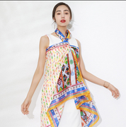 Anyyou 100% Mulberry Silk Light Yellow Long Scarf Luxury Brand Women Beach Shawl Wear Swimwear Pashimina Face Shield Foulard