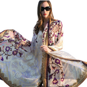 Anyyou 100% Mulberry Silk Mixcolor Long Scarf Luxury Brand Women Beach Shawl Wear Swimwear Pashimina Face Shield Foulard