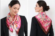 Anyyou Fashion Premium Satin Square Scarf – Dark Pink Silk-Feel Neckwrap for Women