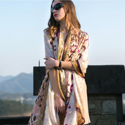 Anyyou 100% Mulberry Silk Mixcolor Long Scarf Luxury Brand Women Beach Shawl Wear Swimwear Pashimina Face Shield Foulard
