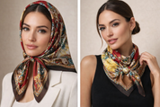 Anyyou Fashion Premium Satin Square Scarf – Red Silk-Feel Neckwrap for Women