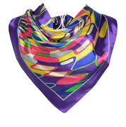 Anyyou Fashion Premium Satin Square Scarf – Purple Silk-Feel Neckwrap for Women