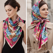 Anyyou Fashion Premium Satin Square Scarf – Peony Pink Silk-Feel Neckwrap for Women
