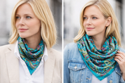 Anyyou Fashion Premium Satin Square Scarf – Blue Silk-Feel Neckwrap for Women