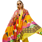 Anyyou 100% Mulberry Silk Butter Yellow Long Scarf Luxury Brand Women Beach Shawl Wear Swimwear Pashimina Face Shield Foulard