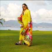 Anyyou 100% Mulberry Silk Butter Yellow Long Scarf Luxury Brand Women Beach Shawl Wear Swimwear Pashimina Face Shield Foulard
