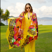Anyyou 100% Mulberry Silk Butter Yellow Long Scarf Luxury Brand Women Beach Shawl Wear Swimwear Pashimina Face Shield Foulard