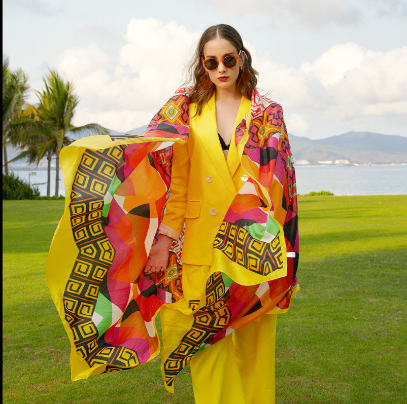 Anyyou 100% Mulberry Silk Butter Yellow Long Scarf Luxury Brand Women Beach Shawl Wear Swimwear Pashimina Face Shield Foulard