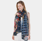Anyyou 100% Mulberry Silk Spruce Blue Long Scarf Luxury Brand Women Beach Shawl Wear Swimwear Pashimina Face Shield Foulard