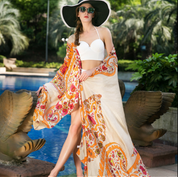 Anyyou 100% Mulberry Silk Gray Long Scarf Luxury Brand Women Beach Shawl Wear Swimwear Pashimina Face Shield Foulard