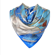 Anyyou Fashion Premium Satin Square Scarf – Sky Blue Silk-Feel Neckwrap for Women