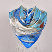 Anyyou Fashion Premium Satin Square Scarf – Sky Blue Silk-Feel Neckwrap for Women