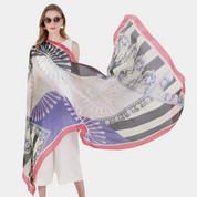 Anyyou 100% Mulberry Silk Off White Long Scarf Luxury Brand Women Beach Shawl Wear Swimwear Pashimina Face Shield Foulard