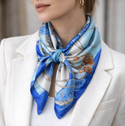 Anyyou Fashion Premium Satin Square Scarf – Sky Blue Silk-Feel Neckwrap for Women