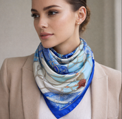 Anyyou Fashion Premium Satin Square Scarf – Sky Blue Silk-Feel Neckwrap for Women