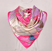 Anyyou Fashion Premium Satin Square Scarf – Pink Silk-Feel Neckwrap for Women