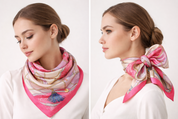 Anyyou Fashion Premium Satin Square Scarf – Pink Silk-Feel Neckwrap for Women