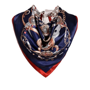 Anyyou Fashion Premium Satin Square Scarf – Red Blue Silk-Feel Neckwrap for Women