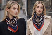 Anyyou Fashion Premium Satin Square Scarf – Red Blue Silk-Feel Neckwrap for Women