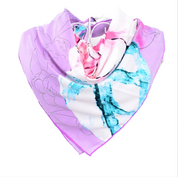 Anyyou Fashion Premium Satin Square Scarf – Light Purple Silk-Feel Neckwrap for Women