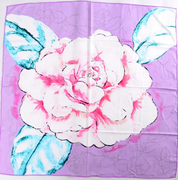 Anyyou Fashion Premium Satin Square Scarf – Light Purple Silk-Feel Neckwrap for Women