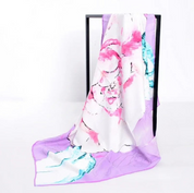 Anyyou Fashion Premium Satin Square Scarf – Light Purple Silk-Feel Neckwrap for Women