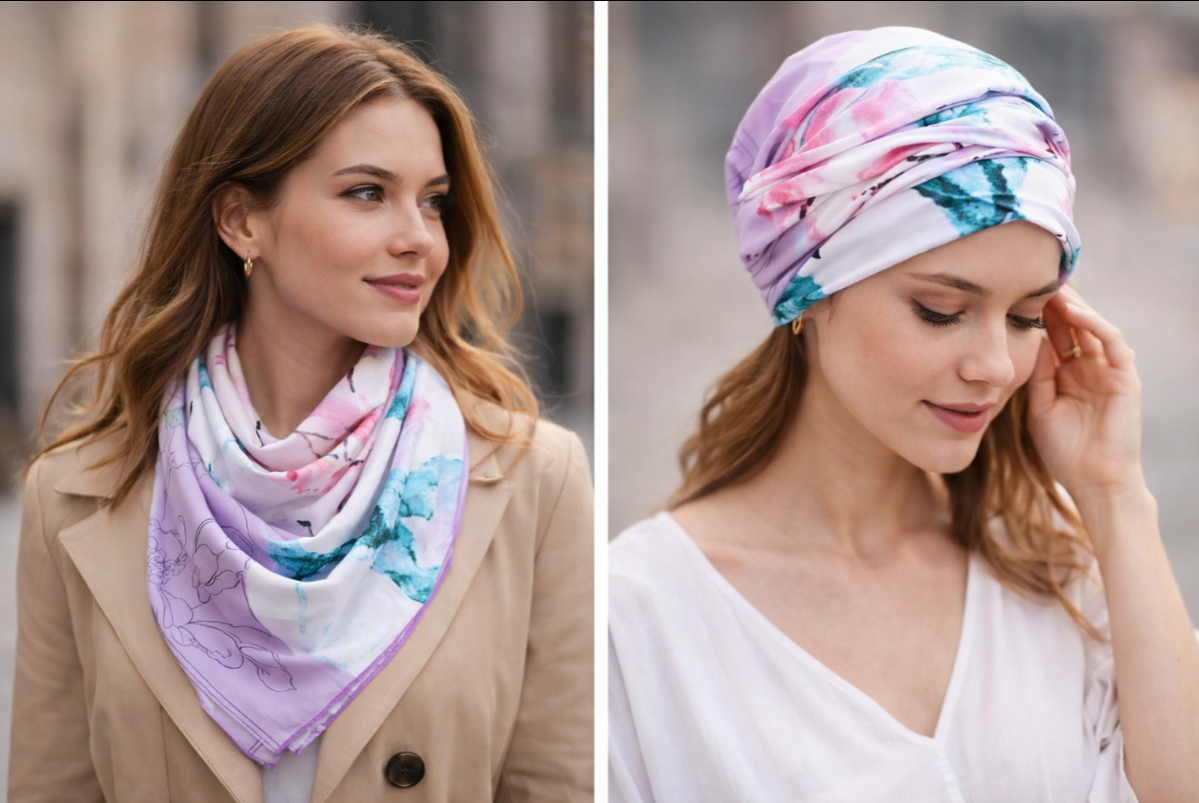 Anyyou Fashion Premium Satin Square Scarf – Light Purple Silk-Feel Neckwrap for Women