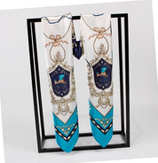 Anyyou Fashion Premium Satin Square Scarf – Elegant Lake Blue Silk-Feel Neckwrap for Women