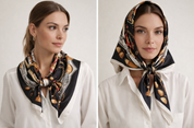 Anyyou Fashion Premium Satin Square Scarf – Black Silk-Feel Neckwrap for Women
