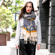 Anyyou 100% Pure Merino Wool Yellow Poncho Winter Large Scarf Pashmina Shawl Bandana Neck Wrap For Women