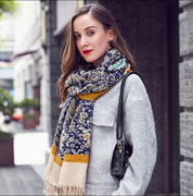 Anyyou 100% Pure Merino Wool Yellow Poncho Winter Large Scarf Pashmina Shawl Bandana Neck Wrap For Women