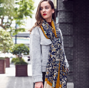 Anyyou 100% Pure Merino Wool Yellow Poncho Winter Large Scarf Pashmina Shawl Bandana Neck Wrap For Women