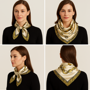 Anyyou Fashion Premium Satin Square Scarf – Leopard Print Silk-Feel Neckwrap for Women